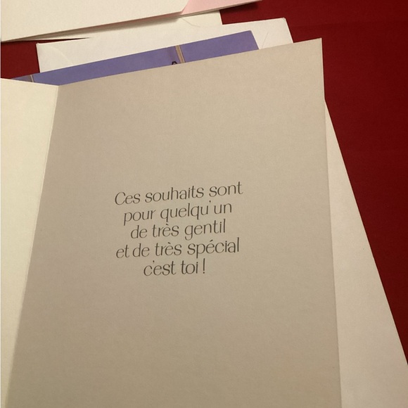 5 vintage birthday greetings cards with french text please read description - Picture 6 of 10